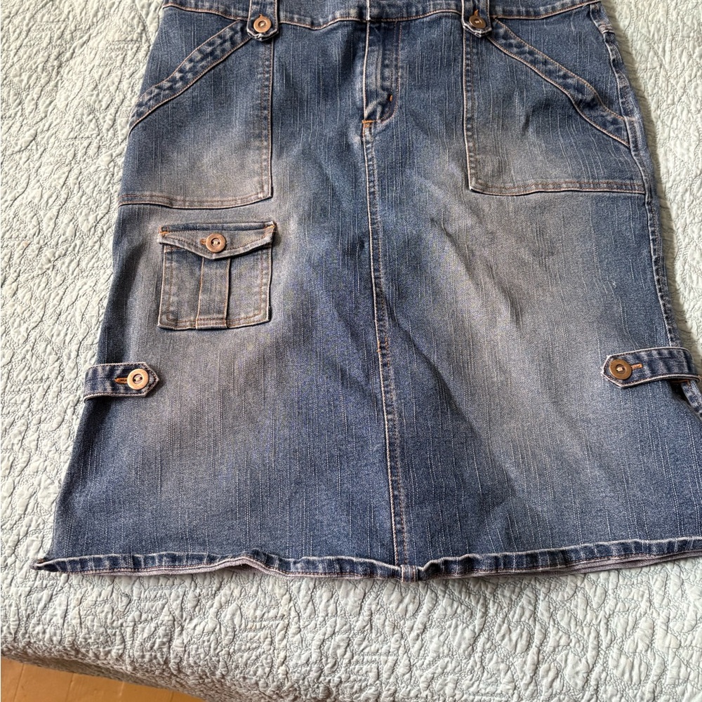 Classic Blue Denim Pencil Skirt